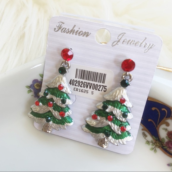 Christmas Trees Dangling Earrings - Picture 6 of 6